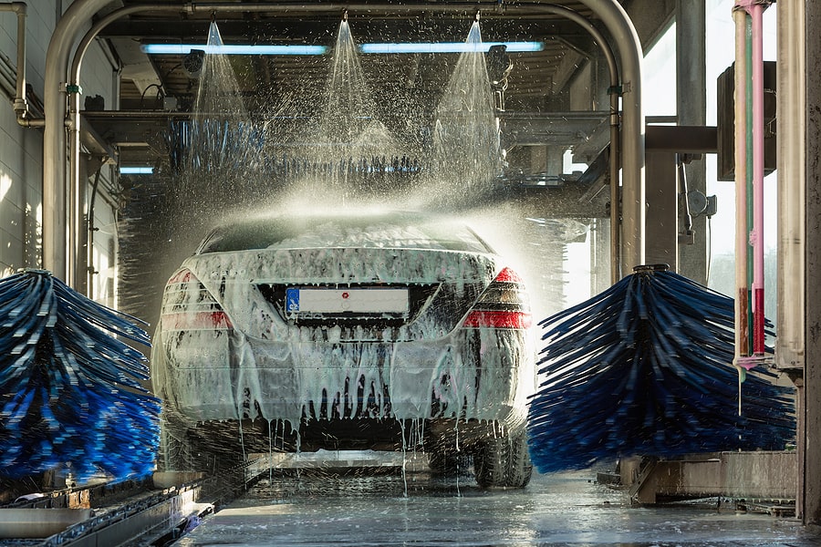 car entering car wash franchise